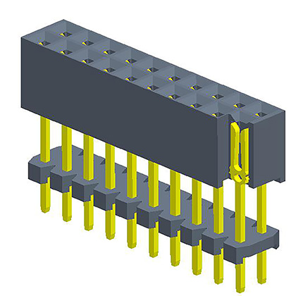 2.00mmFemale Header  Dual Row  180° Y-type with plastic